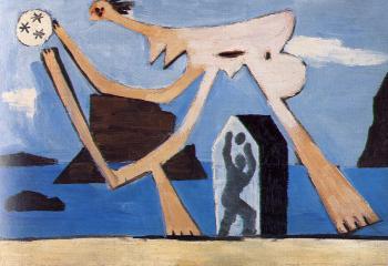 Pablo Picasso : playing ball on the beach